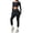 D9/Black, variant on Afdoent Womens Workout Set Solid Color Breathable Workout Yoga Long Sleeve And Pants For Fitness Running Exercise Activewear Outfit Fashion Clothes
