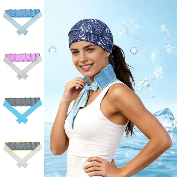 Fewfanhot Cooling Neck Wrap Reusable Ice Bandana Lightweight Summer Cold Relief Scarf for Women Men Outdoor Sports