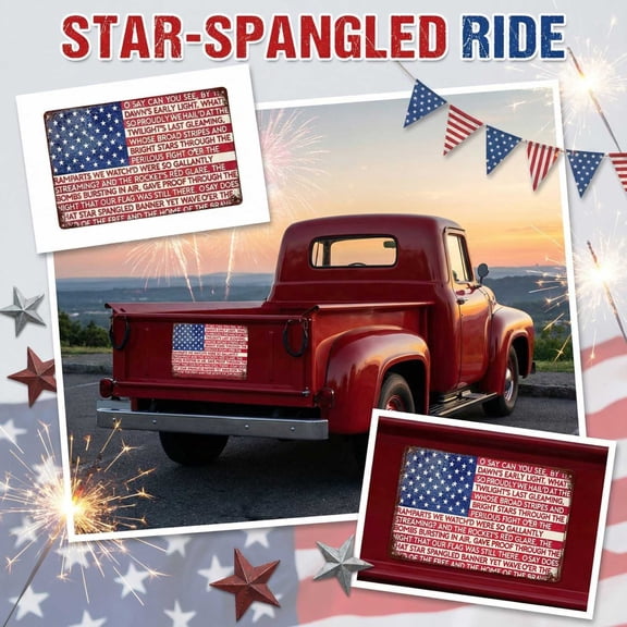 USA 250th Vintage American Flag Magnetic Car Decals, Weatherproof Retro USA Flag Magnets for Trucks, SUV, Vans and Motorcycles, Multiple Sizes (Large)