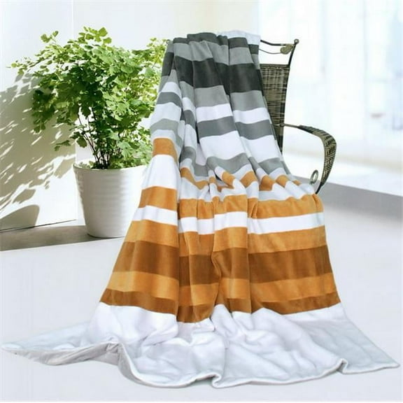 ONITIVA-BLK-020 Onitiva - Stripes - City Elf Soft Coral Fleece Patchwork Throw Blanket
