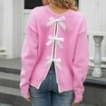 thumbnail image 2 of Oversized Sweaters for Women Fall Sweaters for Women Women's Sexy Bow Tied Back Knit Sweater With Open Back, 2 of 7