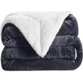 thumbnail image 1 of Sherpa Fleece Blanket Throws For Sofas Large - Soft Fluffy Thick Grey Throw, 1 of 9