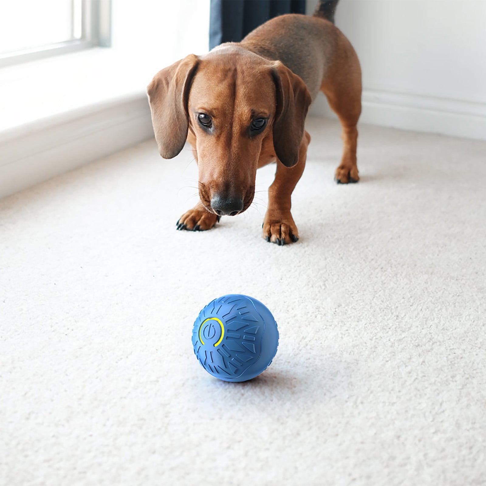 YUNAFFT Vibrating Dog Ball, Interactive Bouncing Shaky Ball Toy for Dogs, Smart Self Rolling Automatic Moving Pet Ball with LED Light for Bored Indoor