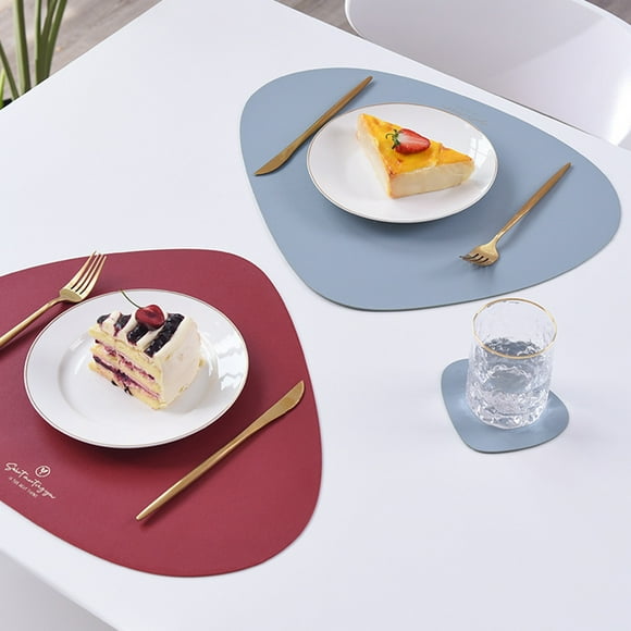 Travelwant Silicone Placemat & Coaster Set ( placemats & Coasters / Pack of 2), Heat-Resistant Non-Slip Washable Table Mats, Modern Design Placemats