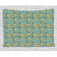 thumbnail image 1 of Aster Tapestry, Leaves Japanese Motifs Earth Tones Mother Nature Woodland Autumnal Foliage Forest, Wall Hanging for Bedroom Living Room Dorm Decor, 80W X 60L Inches, Multicolor, by Ambesonne, 1 of 2