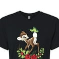 thumbnail image 3 of Disney Bambi - Christmas - Botanical Butterfly - Juniors Cropped Cotton Blend T-Shirt, 3 of 5