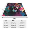 thumbnail image 6 of LNWH Colorful LIon Vector Art Pattern Throw Blanket, Flannel Sofa Blankets for All Seasons, 60"x50", 6 of 8