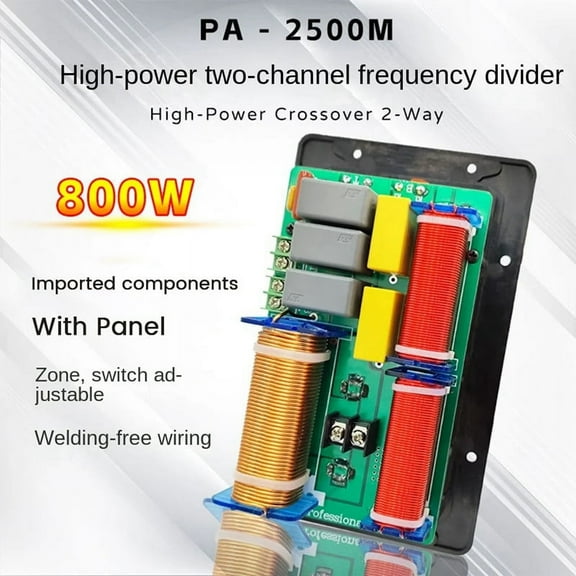 800W 2 Way Speaker Audio Frequency Divider Treble Bass 2 Unit Crossover Filters DIY HIFI Home Theater