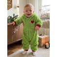 thumbnail image 5 of Newborn Baby Boy Girl Christmas Outfit Heart Embroidery Long Sleeve Fuzzy Zipper  Hooded Jumpsuit Romper 0 3 6 12 18 Months Xmas Clothes, 5 of 8