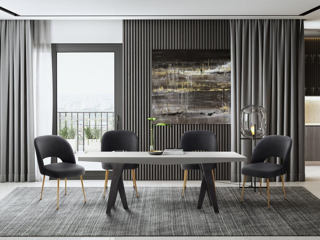 Swell Dark Grey Velvet Chair Com