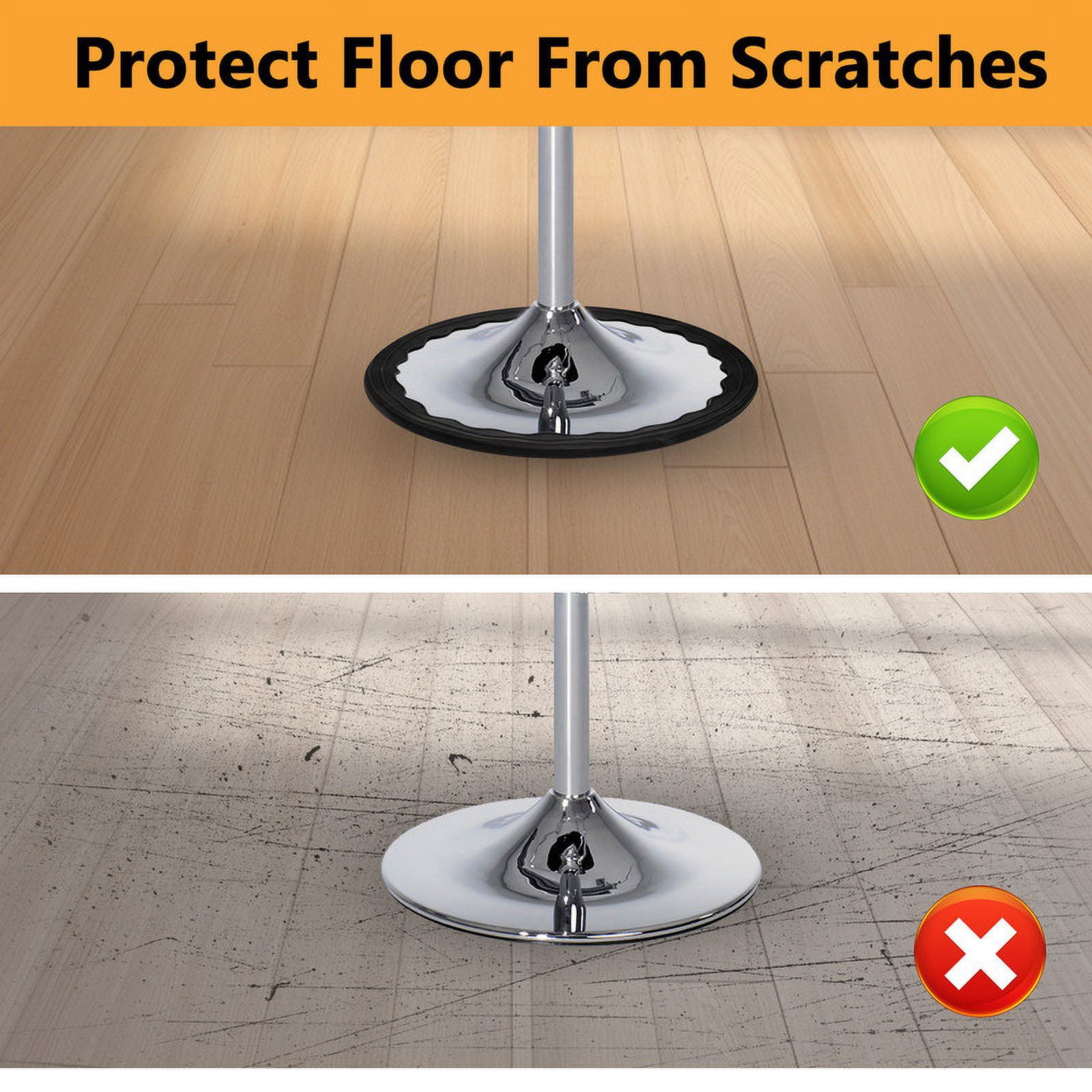 Fukushima Bar Stool Leg Protectors Ring - 2Pcs Non-Slip Silicone Chair Leg Floor Protectors, Protect Wooden Floors, Prevent Scratches and Noise - Fits 14.5" to 16.5" Bar Stools