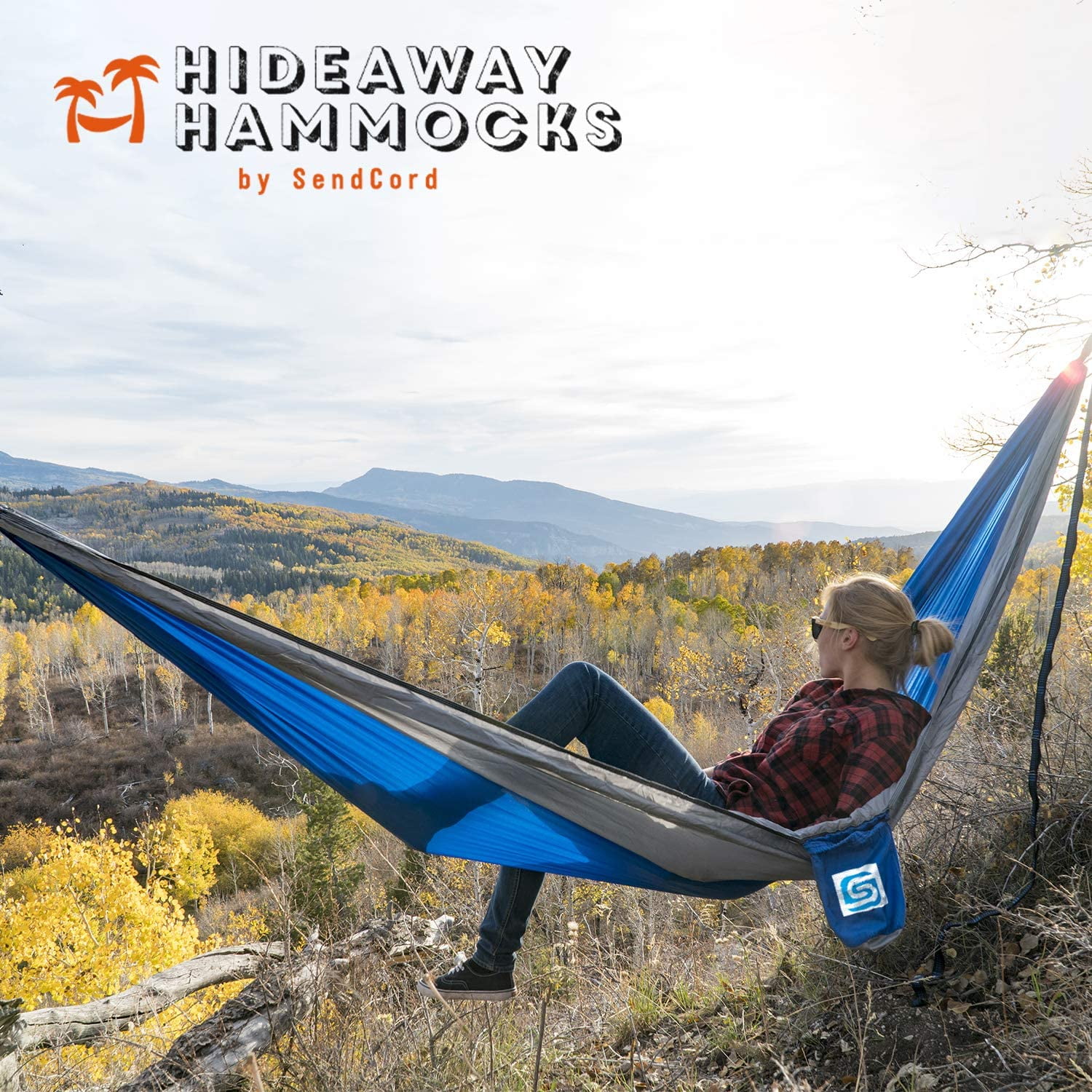 9 FT Hammock -Hammock in A Bag -Beach Hammock -SendCord Hideaway Nylon Hammocks for Outdoors -Parachute Hammock with Upraded Straps -Two Person Hammock for Camping, Backyard, Patio, Balcony-KHAKI