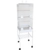 YML 6924-4814WHT 0.37 in. Bar Spacing Tall Flat Top Bird Cage with Stand, White - 18 x 18 in. - Small