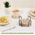 thumbnail image 5 of Yayeee 6 PCS Drink Coasters with Holder Set Woven Absorbent Round Tabletop Hot Pad, Purple Seashell, 5 of 7