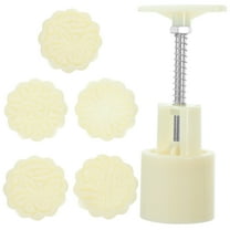 FOMIYES Diy Press Baking Mold 1Set Moon Cake Press Mold Silicone Plastic Round For Home Users Baking Molding Stamping