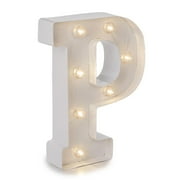 Darice White Light Up Marquee Letter P, 9.875 inches