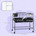 thumbnail image 3 of PawHut Small Animal Cage Deluxe Pet Habitat Rolling Rabbit Hutch, 3 of 10