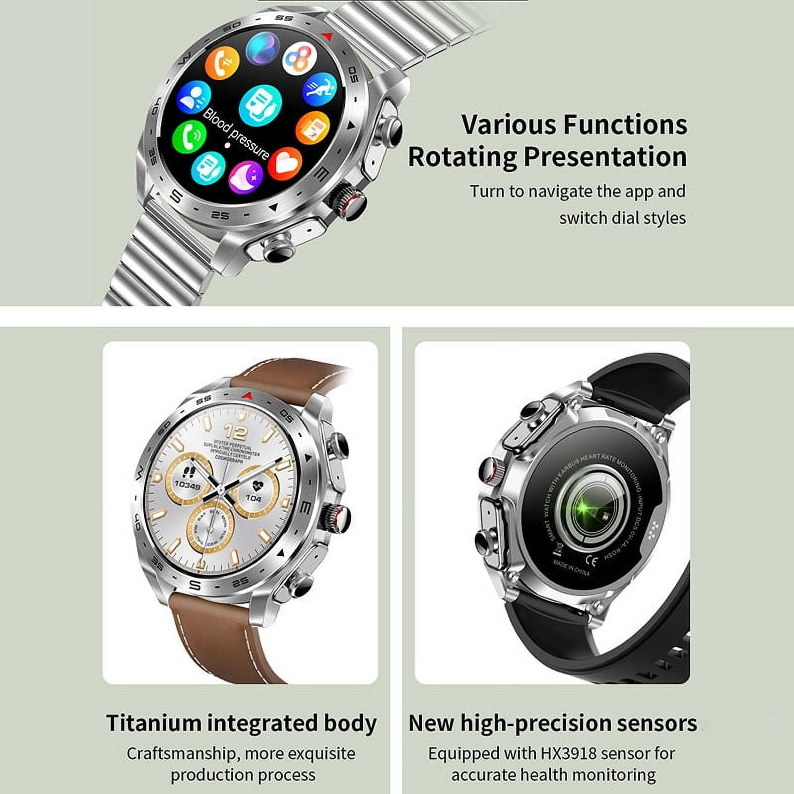 Rainbuvvy T95 Smart Watch 1.52 Inch Built-in Portable Headphones Sleep Monitoring Fitness Tracker Outdoor Sports Watch