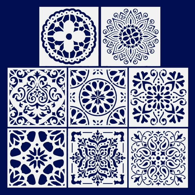 Plantillas de pared para pintar patrones grandes - Plantillas para manualidades reutilizables para pisos, lienzos, azulejos, telas, muebles