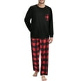 thumbnail image 2 of GENTS BLISS Men Pajamas Set Long Sleeve 2 Piece Set Crewneck Shirts with Pocket and Plaid Soft Bottoms Sets Sleep Pajamas for Men, 2 of 7