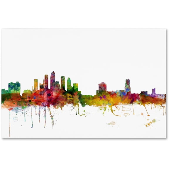 Trademark Fine Art Michael Tompsett Tampa Florida Skyline Canvas Wall Art - 16x24