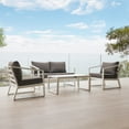 thumbnail image 2 of Sunset & Cie 4-Piece Aluminum Modern Patio Furniture Set with 1 Loveseat and Coffee Table, 2 of 7