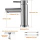 thumbnail image 5 of Bathroom Faucet, Single Handle 304 Stainless Steel Basin Mixer Tap, Modern Bathroom Mixer Tap Design with PEX Hose, Adjustable Hot and Cold Basin Fauc, 5 of 5