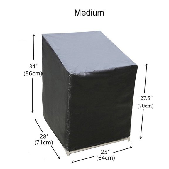 Outdoor Patio Garden Furniture Cover Waterproof Rain Snow Stacking Chair Cover Chair Dust Proof Waterproof Cover Chair Organizer