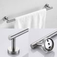 thumbnail image 3 of IVV 3pcs Bathroom Hardware Set, Stainless Steel Bathroom Accessories, Including 11.8" Towel Bar, Toilet Paper Holder, Robe Towel Hook, Brushed Silver, 3 of 7
