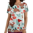 thumbnail image 1 of LSLJS Christmas Blouse d'Infirmière de Noël pour Femmes à Imprimé des Fêtes, Col en V, Poche, T-Shirt à Manches Courtes, Salopette, Scrub Tops, 1 of 5