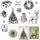 thumbnail image 1 of Sellos transparentes de silicona con diseño de Feliz Navidad: copo de nieve, árbol de Navidad, muñeco de nieve, alce y ciervo., 1 of 9