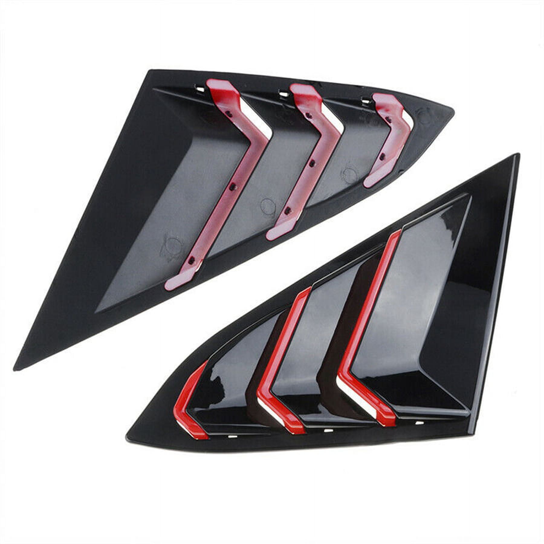Side Air Vent Window Louver Cover Glossy Black+Red For Honda Civic 2016-21 Sedan