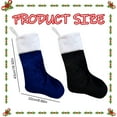 thumbnail image 3 of Jumbo Blue Plush Christmas Stocking, 17-Inch Giant Oversized Xmas Hanging Mantel Decor with White Cuff, 3 of 9