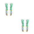thumbnail image 3 of Guantes impermeables de látex Yuarrent Herramienta de limpieza para fregar platos 2piezas, 3 of 6