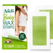 Nad's Body Wax Strips for Full Body Hair Removal, 20 ct