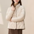 thumbnail image 6 of FRSASU Women's Winter Coat Jacket Windproof Puffer Coat Warm Solid Long Sleeve Capless Outerwear White XL(XL), 6 of 6