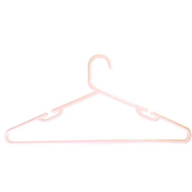 30 Extra Thick Strong White Plastic Tubular Hangers with Notches Value