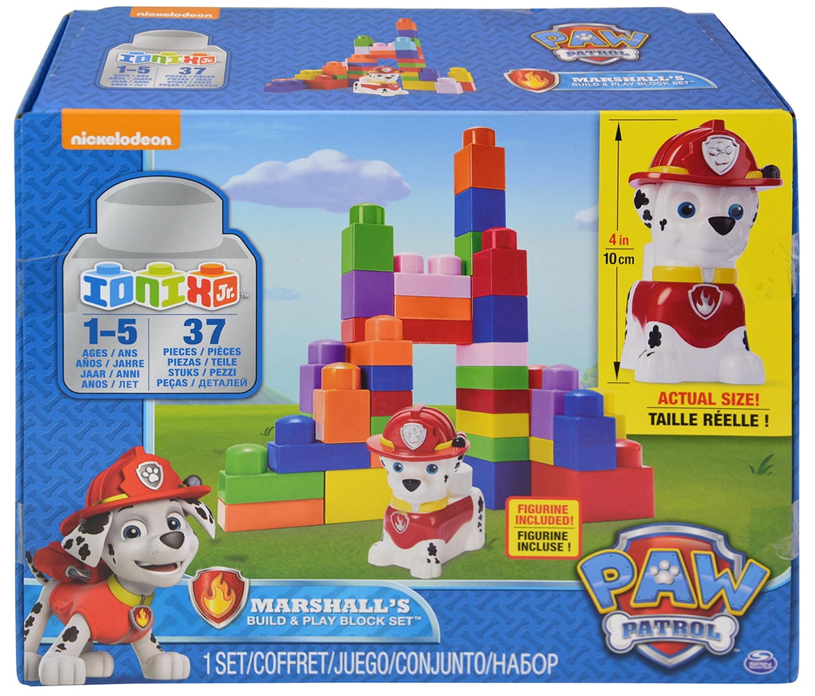 Novelty Character Construction Toys Ionix Jr Paw Patrol Marshall's and Play Block Set (37pc Set) - Walmart.com