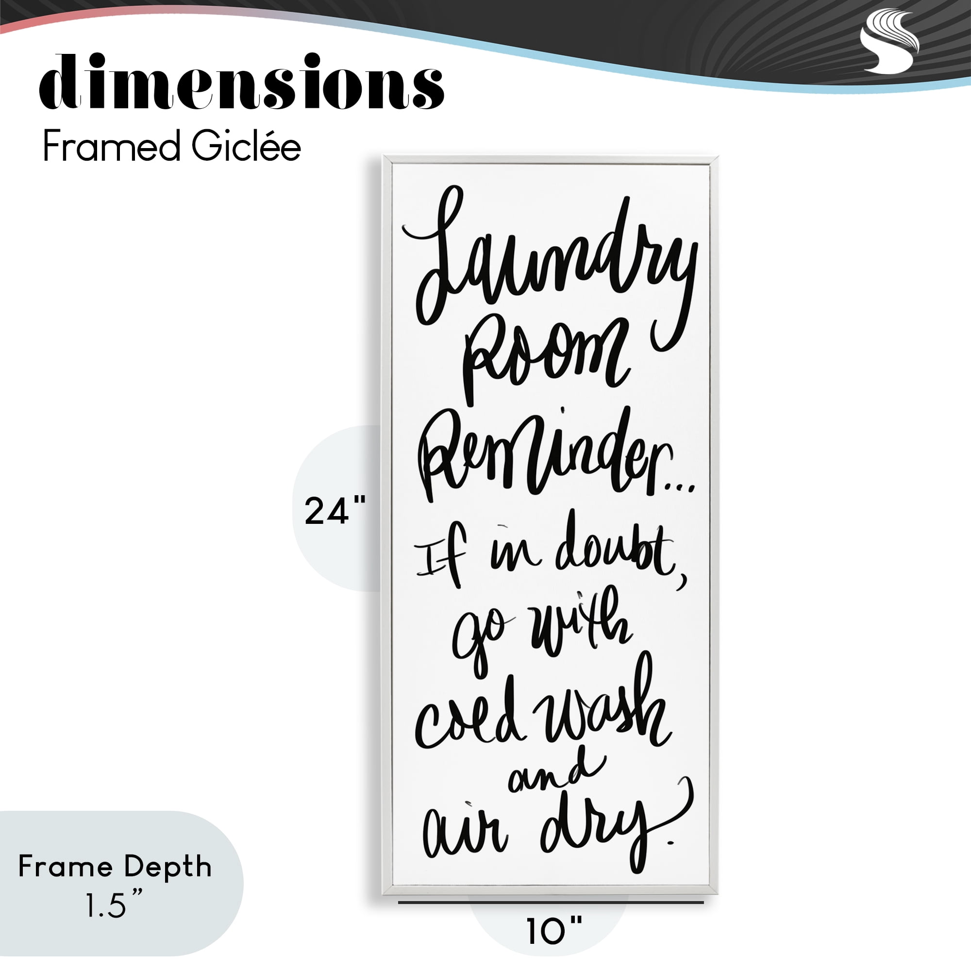 Stupell Industries If In Doubt Laundry Tip White Framed Giclee Art, design by SD Graphics Studio