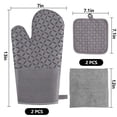 thumbnail image 3 of Oven Mitts and Pot Holders 6pcs Set, Kitchen Oven Glove High Heat Resistant 500 Degree Extra Long Oven Mitts and Potholder with Non-Slip Silicone Surface for Cooking, 3 of 7