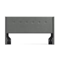 thumbnail image 3 of MCM Nailhead-Trim Button Tufted MCM Wingback Upholstered Headboard, Stone, King/California King, 3 of 7
