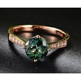 thumbnail image 4 of Classic 1.50 Carat Green Emerald 6mm Round Shape And Moissanite Diamond 10k Rose Gold Engagement Ring for Women, 4 of 4