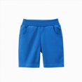thumbnail image 1 of Ymyiu Shorts pour Tout-Petits Garçons Hommes Évacuation de l'Humidité devant Plat Microfibre Extensible Performance Short Taille 8 Ans (Bleu,8 Ans), 1 of 2