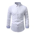 thumbnail image 3 of UVEASISHA Slim Fit Dress Shirts for Men Business Casual Office Shirt Cotton Long Sleeve Collared Shirts Solid Color Stylish Wedding Party Shirt White L, 3 of 7