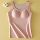 thumbnail image 1 of Ropa interior térmica para mujer, de moda, lisa, con cuello redondo, cojín en el pecho, camiseta térmica cálida de poliéster para mujer, cintura baja., 1 of 3