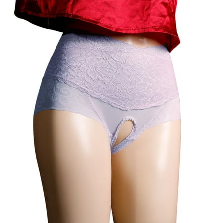 Ynynloco Sexy High Waisted Panties for Women Tummy Control Lace Underwear Cotton Brief Panties