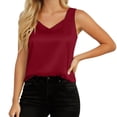 thumbnail image 3 of LILIYA Womens Tank Tops Casual Solid Color Summer Tank Tops Adjustable Fitted V Neck Sleeveless Shirts Cami Camisole Casual Basic Cami Shirts, 3 of 5