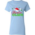 thumbnail image 3 of Inktastic Auntie Claus with Christmas Santa Hat and Snowflakes Women's T-Shirt, 3 of 5