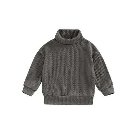 

Fall Winter Children Boys Girls Sweaters Solid Knitted Pullover Turtleneck Full Sleeve Sweater Jumper Warm Outerwear