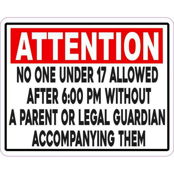 5in x 4in No One Under 17 Allowed Sticker